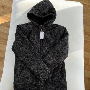 Boys black/gray fleece jackets L 10/12